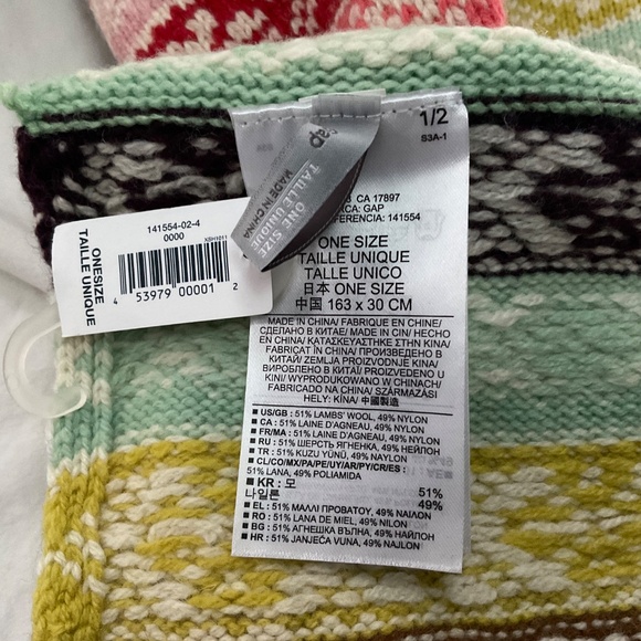 NWT Gap Fair Isle Infinity Scarf Wool Blend - Picture 6 of 6